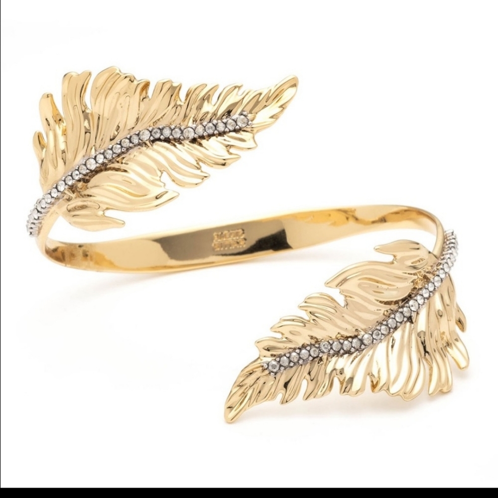 NWOT ALEXIS.BITTAR GOLD CUFF 10k GOLD rhodium plated NWOT - Picture 1 of 13